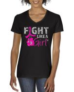 Fight Like a Girl Knockout Women's V-Neck T-Shirt