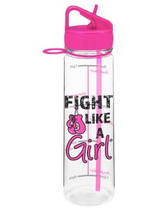 "Fight Like a Girl Grunge" SlimKim II Water Bottle - Hot Pink
