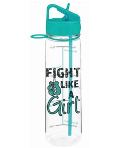 "Fight Like a Girl Grunge" SlimKim II Water Bottle - Teal