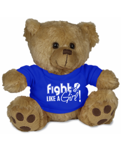 Fight Like a Girl Teddy Bear Stuffed Animal Colon Cancer Huntingtons Disease AS Arthritis RA