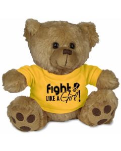 Fight Like a Girl Teddy Bear Stuffed Animal - Gold