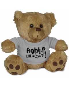 Fight Like a Girl Teddy Bear Stuffed Animal - Grey
