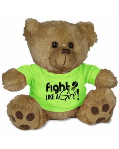 Fight Like a Girl Teddy Bear Stuffed Animal - Lime Green