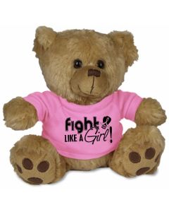 Fight Like a Girl Teddy Bear Stuffed Animal - Pink