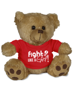 Fight Like a Girl Teddy Bear Stuffed Animal AIDS, Heart Disease, Blood Cancer
