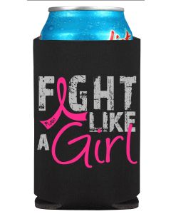 Fight Like a Girl Breast Cancer Koozie Can Cooler