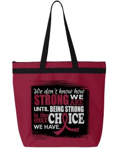 "How Strong We Are" Darcey Tote Bag - Burgundy