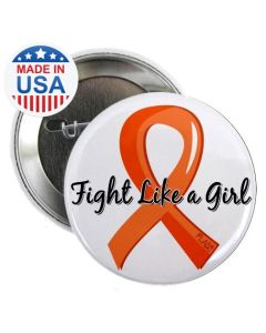 Fight Like a Girl Orange Ribbon Buttons