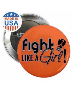 "Fight Like a Girl Signature" Round Button - Orange
