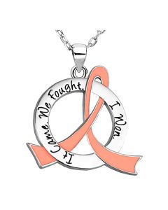 "It Came. We Fought. I Won." Survivor Necklace For Uterine Cancer and Endometrial Cancer