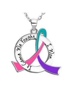 Thyroid Cancer Survivor Necklace "It Came. We Fought. I Won." Stainless Steel