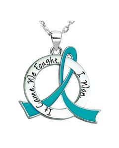 "It Came. We Fought. I Won." Survivor Necklace - Ovarian Cervical Peritoneal Cancer 