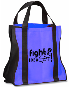 Fight Like a Girl Grocery Tote Bag Colon Cancer Still's Disease Anal Rectal Ankylosing Spondylitis AS Huntingtons