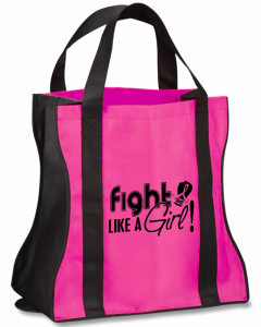 Fight Like a Girl Grocery Tote Bag Breast Cancer