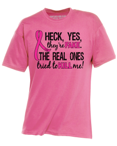Heck Yes, They're Fake Unisex T-Shirt - Pink [S]