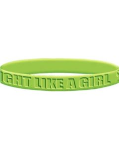"Fight Like a Girl Bold" Silicone Wristband - Lime Green 