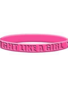 Fight Like a Girl Bold Silicone Wristband - Pink