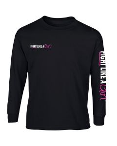Fight Like a Girl Hybrid Youth Long Sleeve T-Shirt - Black [XS]