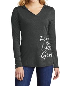 Fight Like a Girl Side Script Women's Hooded Long Sleeve T-Shirt - Black Frost [XS]
