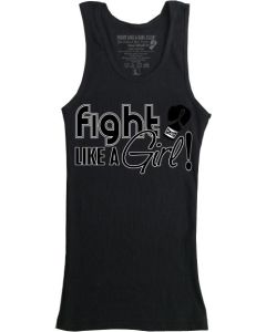 Fight Like a Girl Signature Women's Ribbed Tank Top - Black [S]