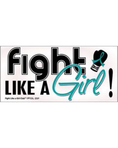 Fight Like a Girl Signature Bumper Sticker - Teal