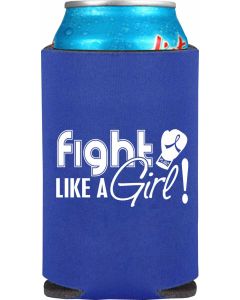 Fight Like a Girl Signature Collapsible Can Cooler - Blue