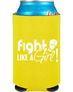 Fight Like a Girl Signature Collapsible Can Cooler - Yellow