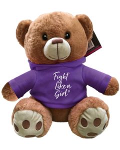 "Fight Like a Girl Script" Fight Pal Teddy Bear - Purple
