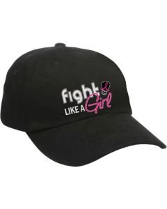 Fight Like a Girl Signature Embroidered Cap - Black w/ Pink