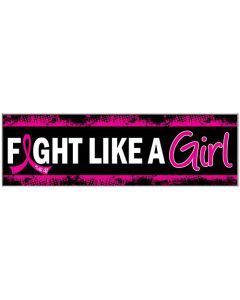 Fight Like a Girl Breast Cancer Bumper Sticker - Pink