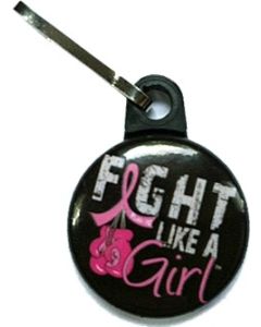 Fight Like a Girl Zipper Pulls Breast Cancer