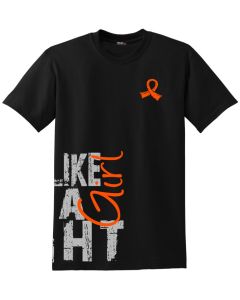 Fight Like a Girl Side Wrap v1 Unisex T-Shirt - Black w/ Orange [S]