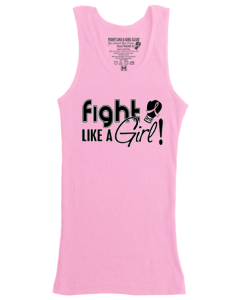 Fight Like a Girl Signature Women's Ribbed Tank Top - Pink [S]