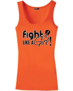 Fight Like a Girl Signature Women's Stretch Tank Top - Orange [S]