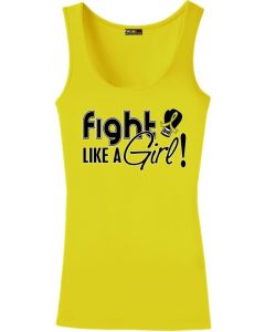 Fight Like a Girl Signature Women's Stretch Tank Top - Yellow [S]