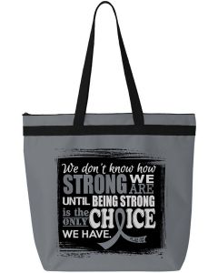 "How Strong We Are" Darcey Tote Bag - Grey