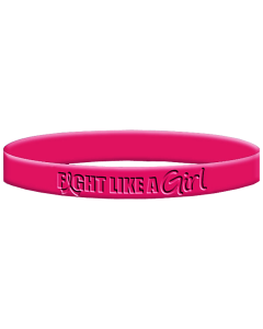 Fight Like a Girl Breast Cancer Wristband - Hot Pink