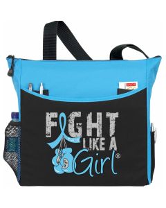 "Fight Like a Girl Knockout" Dakota Tote Bag - Light Blue