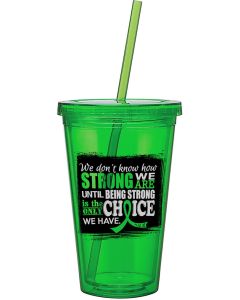 "How Strong We Are" Acrylic Tumbler - Lime Green