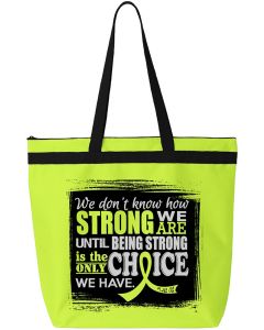 "How Strong We Are" Darcey Tote Bag - Lime Green