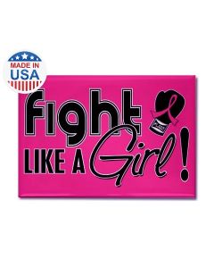 Pink Fight Like a Girl Fridge Magnet Breast Cancer