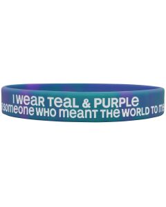 "Meant The World To Me" Suicide Awareness Silicone Wristband Bracelet - Teal, Purple Tie-Dye