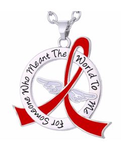 "Meant The World To Me" Tribute Necklace - Red Ribbon