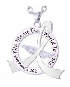 "Meant The World To Me" Tribute Necklace - White Ribbon