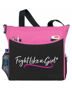 "Fight Like a Girl Script" Dakota Tote Bag - Pink