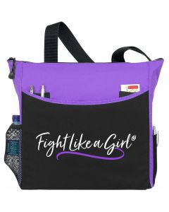 "Fight Like a Girl Script" Dakota Tote Bag - Purple