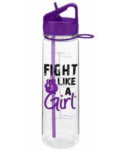 "Fight Like a Girl Grunge" SlimKim II Water Bottle - Purple