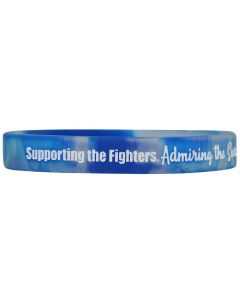 "Supporting Admiring Honoring" Ink-Filled Silicone Wristband - Blue, White