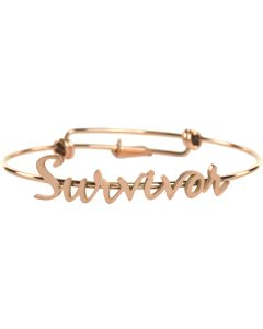 Survivor Script Bracelet - Brushed Rose Gold [One Size]