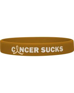 "Cancer Sucks" Ink-Filled Silicone Wristband - Amber